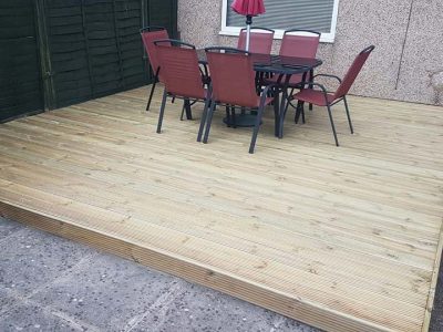 patio installation on patio in back garden in corby