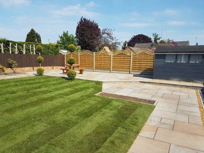 substantial garden refurishment with six foot tall trellis laced fencing soloutions